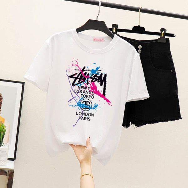 new summer printing short-sleeved cotton tshirt fashion youth women's korean casual t-shirt, White
new summer printing short-sleeved cotton tshirt fashion youth women's korean casual t-shirt, White