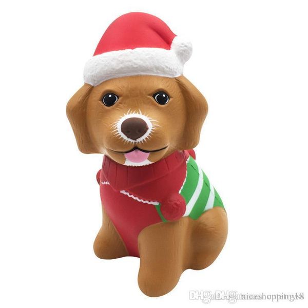 

squishy christmas dog 13cm slow rising soft oversize phone squeeze toys pendant anti stress kid cartoon toy decompression toy