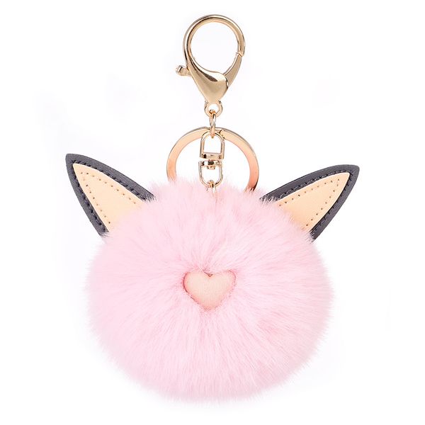 cute ear plush ball charm key chains ring love heart with fur pom pom ball pendant gold color metal keychain fit women's handbag, Silver
cute ear plush ball charm key chains ring love heart with fur pom pom ball pendant gold color metal keychain fit women's handbag, Silver