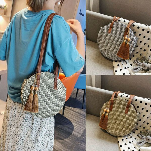 meihuida fashion trend women girl summer new beach holiday round straw bag rattan handmade woven crossbody circle handbag, Black
meihuida fashion trend women girl summer new beach holiday round straw bag rattan handmade woven crossbody circle handbag, Black