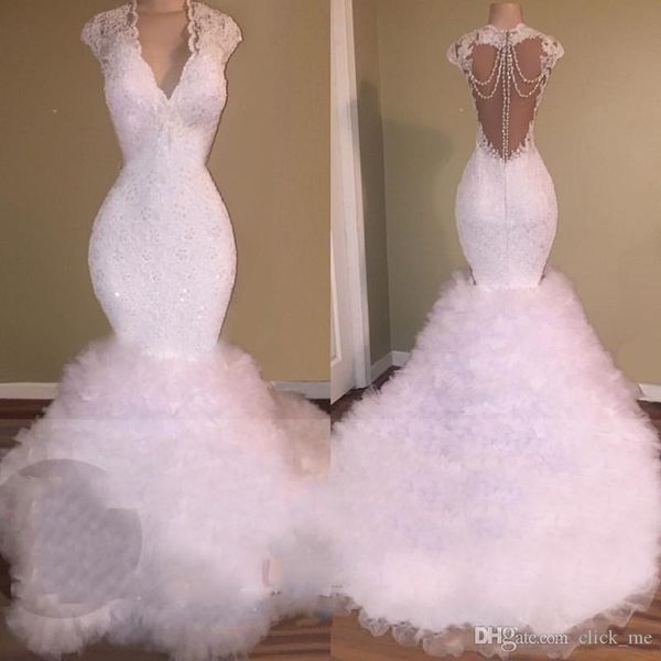 white mermaid wedding dresses with v neck lace appliques beaded crystal sheer back bridal gowns puffy wedding party dress
white mermaid wedding dresses with v neck lace appliques beaded crystal sheer back bridal gowns puffy wedding party dress