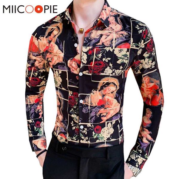 luxury patchwork painting men's shirt new fashion rose print slim fit men floral shirts dress hipster long sleeve brand clothing, White;black
luxury patchwork painting men's shirt new fashion rose print slim fit men floral shirts dress hipster long sleeve brand clothing, White;black