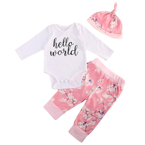 toddler infant baby girl outfits romper clothes set long sleeve letter floral pants hat headband set bebes clothes, Pink;blue
toddler infant baby girl outfits romper clothes set long sleeve letter floral pants hat headband set bebes clothes, Pink;blue