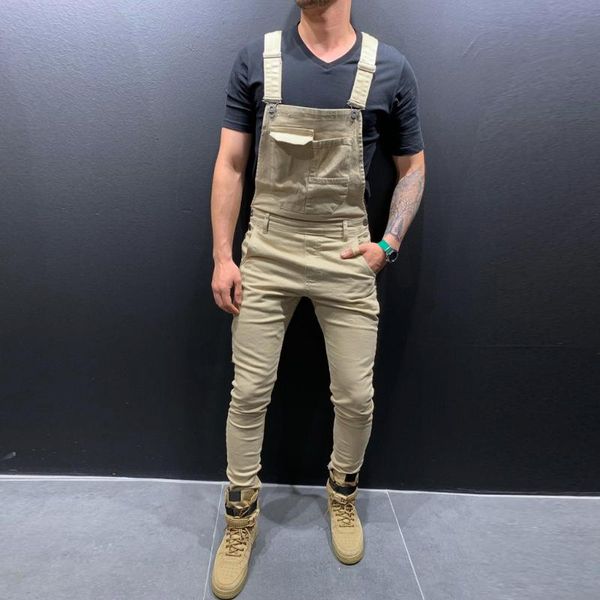 men's jeans solid pocket overall jumpsuit streetwear men suspender pants ripped for vaqueros hombre, Blue
men's jeans solid pocket overall jumpsuit streetwear men suspender pants ripped for vaqueros hombre, Blue
