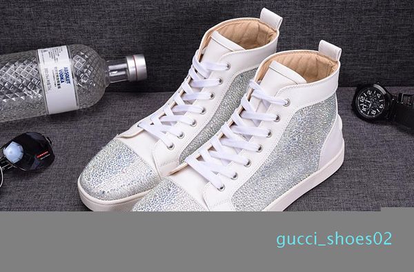 fashion white rhinetone design crystal genuine leather for men women red bottom sneakers luxury causal leisure trainer footwear c16 g02, Black
fashion white rhinetone design crystal genuine leather for men women red bottom sneakers luxury causal leisure trainer footwear c16 g02, Black