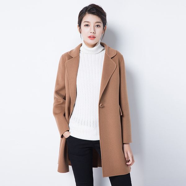 fashion cashmere wool coat autumn women casual jacket 2019 winter mediun long solid female cashmere outerwear abrigos mujer, Black
fashion cashmere wool coat autumn women casual jacket 2019 winter mediun long solid female cashmere outerwear abrigos mujer, Black