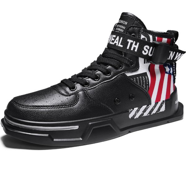 leather men casual shoes fashion sneakers thick sole mlae platform shoes flat rubber mens designer new zapatillas boots, Black
leather men casual shoes fashion sneakers thick sole mlae platform shoes flat rubber mens designer new zapatillas boots, Black
