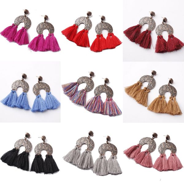 12colors bohemian tassel earrings women handmade jewelry colorful metal alloy moon shape fringe pendant statement earrings, Silver
12colors bohemian tassel earrings women handmade jewelry colorful metal alloy moon shape fringe pendant statement earrings, Silver