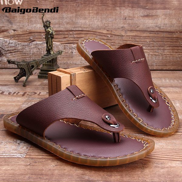 casual easy flip flops slippers men real leather tpr outsole casual beach shoes man soft sandals summer, Black
casual easy flip flops slippers men real leather tpr outsole casual beach shoes man soft sandals summer, Black