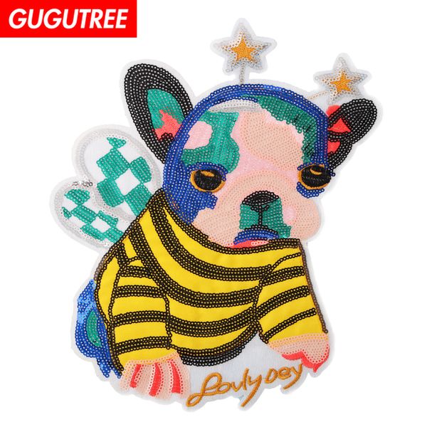 GUGUTREE sequins embroidery big patches dogs patches badges applique patches for clothing BP-654
GUGUTREE sequins embroidery big patches dogs patches badges applique patches for clothing BP-654