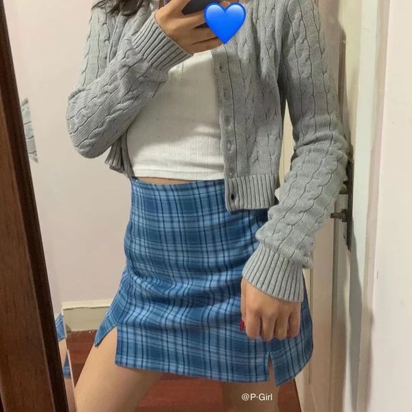 waist bm double split high summer 2020 women's plaid hip skirt, Black
waist bm double split high summer 2020 women's plaid hip skirt, Black