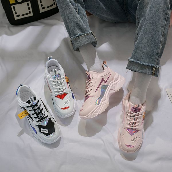 2020 women chunky sneakers pink platform tenis female trainers casual shoes woman designers leather fashion sneaker size 41 42, Black
2020 women chunky sneakers pink platform tenis female trainers casual shoes woman designers leather fashion sneaker size 41 42, Black