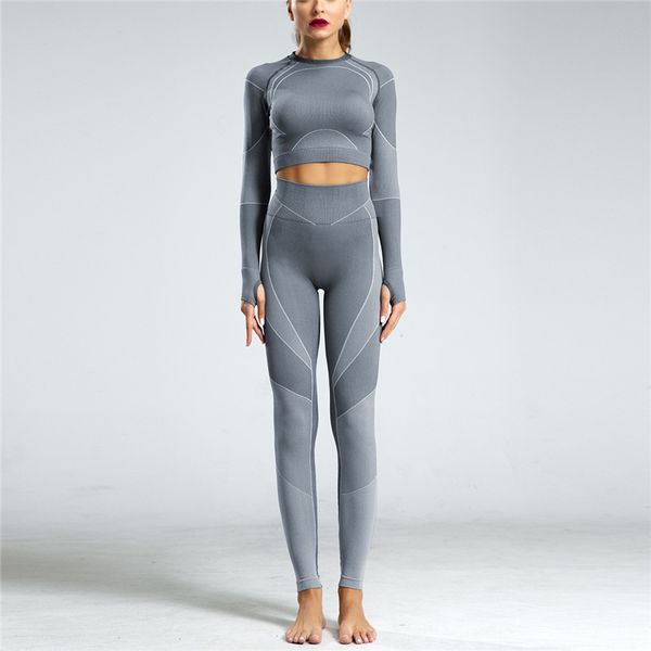 autumn women yoga tracksuits designer seamless high waisted hip lifting yoga suit casual womens two piece clothing, Gray
autumn women yoga tracksuits designer seamless high waisted hip lifting yoga suit casual womens two piece clothing, Gray