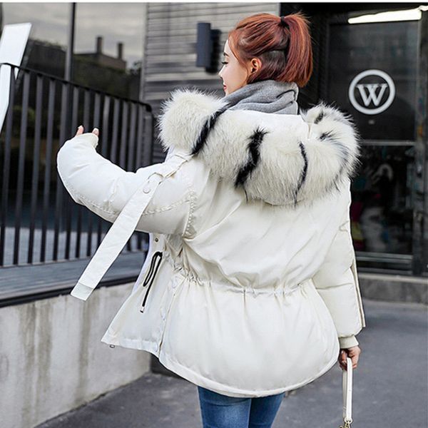 women's down & parkas winter jackets for women loose big fur collar warm hooded coat jacket chaqueta mujer, Black
women's down & parkas winter jackets for women loose big fur collar warm hooded coat jacket chaqueta mujer, Black