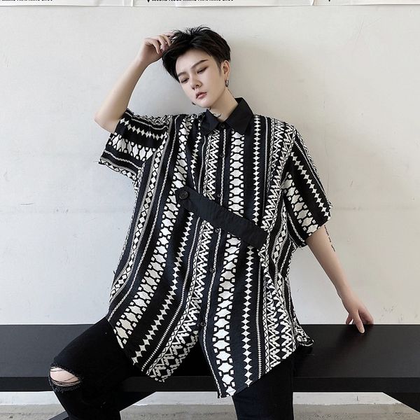 summer fashion trends 2020 men stripe printing shirt short sleeve button casual hip hop dress shirt blouse camisa masculina, White;black
summer fashion trends 2020 men stripe printing shirt short sleeve button casual hip hop dress shirt blouse camisa masculina, White;black