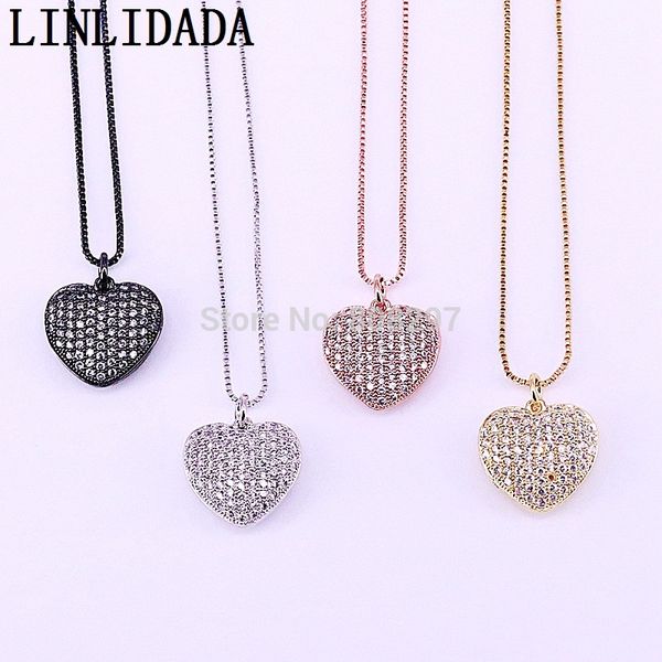 10pcs mix color micro pave full cz heart shape pendant necklaces women jewelry gift, Silver
10pcs mix color micro pave full cz heart shape pendant necklaces women jewelry gift, Silver