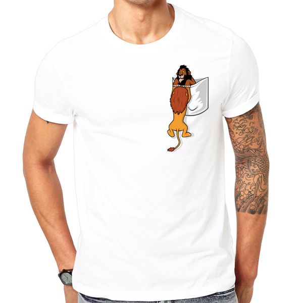 2019 men's t shirt pocket tees the lion king scar betrays mufasa long live the king childhood trauma, White;black
2019 men's t shirt pocket tees the lion king scar betrays mufasa long live the king childhood trauma, White;black