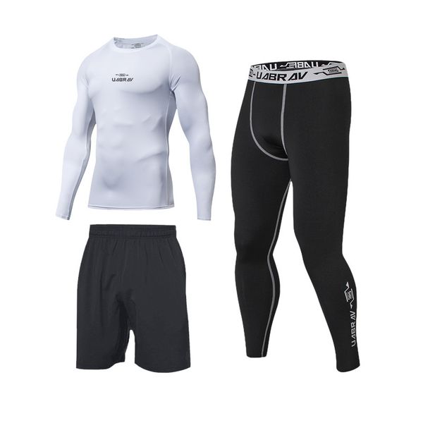 uabrav 2020 3 pcs/set men's sportswear gym fitness compression sport suit running jogging sports men's sports outfit tracksuit, Black;blue
uabrav 2020 3 pcs/set men's sportswear gym fitness compression sport suit running jogging sports men's sports outfit tracksuit, Black;blue