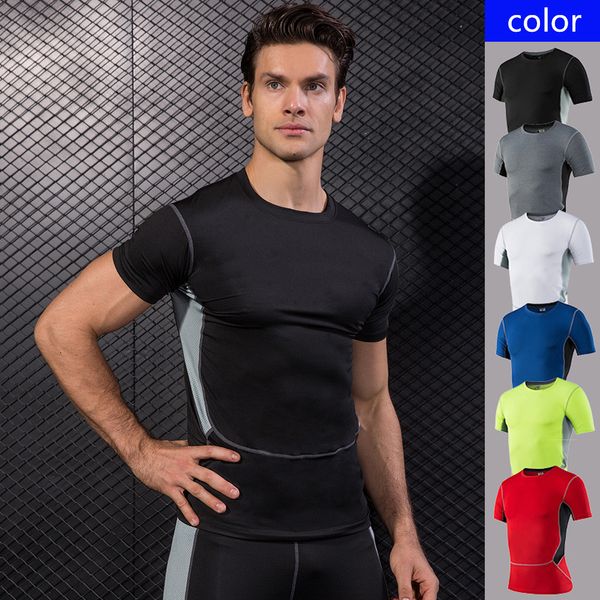 men tight fitness sports short sleeved sports fitness running training stretch quick dry t-shirt, Black;red
men tight fitness sports short sleeved sports fitness running training stretch quick dry t-shirt, Black;red