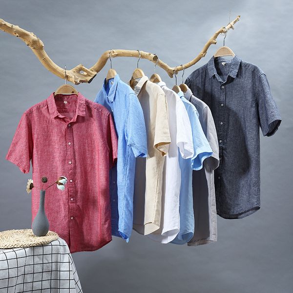 quality mens linen cotton short sleeve casual shirt men turn-down collar social business dress shirts male camisas ts-495, White;black
quality mens linen cotton short sleeve casual shirt men turn-down collar social business dress shirts male camisas ts-495, White;black