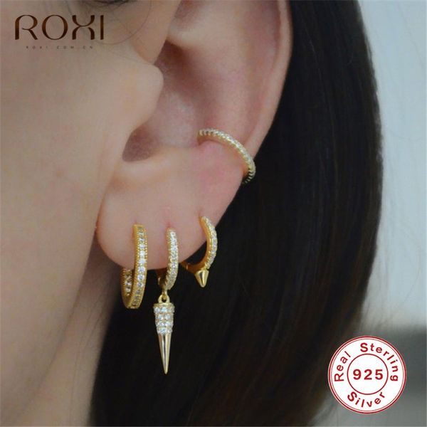 roxi 2019 fashion drop spike hoops earring cz dainty gold color small tiny huggie earring geometric delicate mini punk earrings, Golden;silver
roxi 2019 fashion drop spike hoops earring cz dainty gold color small tiny huggie earring geometric delicate mini punk earrings, Golden;silver