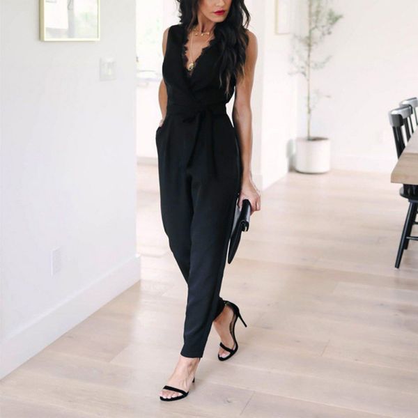 2019 OL Women Spring Summer Sexy Vest Solid Color Deep V Jumpsuit Lace High Waist Long Jumpsuit
2019 OL Women Spring Summer Sexy Vest Solid Color Deep V Jumpsuit Lace High Waist Long Jumpsuit