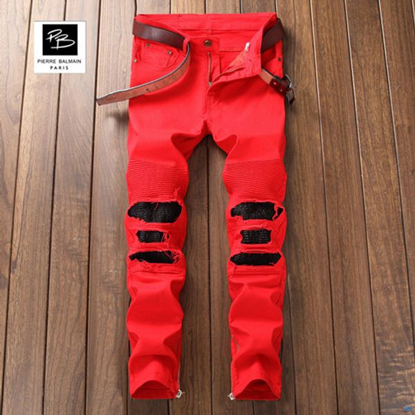 fashion designer mens ripped biker jeans leather patchwork slim fit black moto denim joggers for male distressed jeans pants, Blue
fashion designer mens ripped biker jeans leather patchwork slim fit black moto denim joggers for male distressed jeans pants, Blue