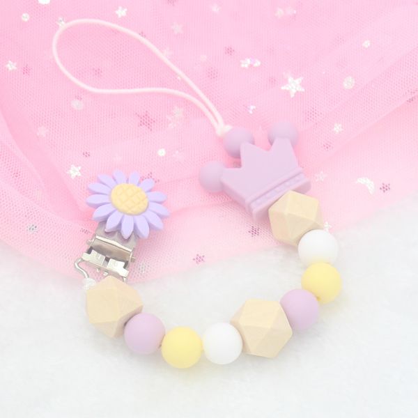 newborn silicone teething pacifier clips safe crown silicone beads flower pacifier chain holder for baby chew toy
newborn silicone teething pacifier clips safe crown silicone beads flower pacifier chain holder for baby chew toy