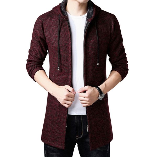 mjartoria men's solid color fashion casual long sweater plus velvet warm zipper hooded cardigan sweater coat, Black
mjartoria men's solid color fashion casual long sweater plus velvet warm zipper hooded cardigan sweater coat, Black