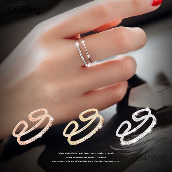 new arrivals 925 sterling silver open rings double layer rhinestone rings for girl women gift fine jewelry, Golden;silver
new arrivals 925 sterling silver open rings double layer rhinestone rings for girl women gift fine jewelry, Golden;silver