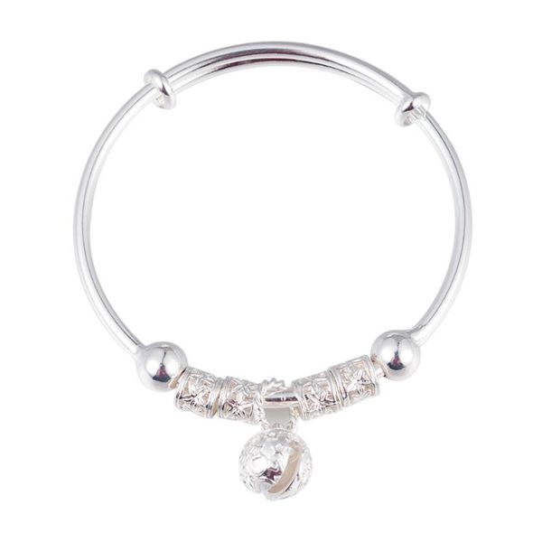 women jewelry copper silver plated charm bangle gift good luck beads flower pattern bell bracelet girls, White
women jewelry copper silver plated charm bangle gift good luck beads flower pattern bell bracelet girls, White