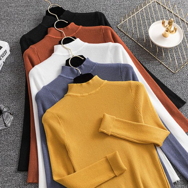 slim elastic bodycon knitted sweater women turtlenck korean style harajuku pullover 2019 autumn winter all-match long sleeve top, White;black
slim elastic bodycon knitted sweater women turtlenck korean style harajuku pullover 2019 autumn winter all-match long sleeve top, White;black