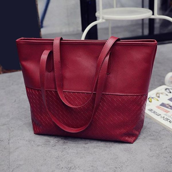 women leisure tote handbag pu leather large capacity lattice handbag women shoulder tote thin band shopping bag bolsa feminina 
women leisure tote handbag pu leather large capacity lattice handbag women shoulder tote thin band shopping bag bolsa feminina