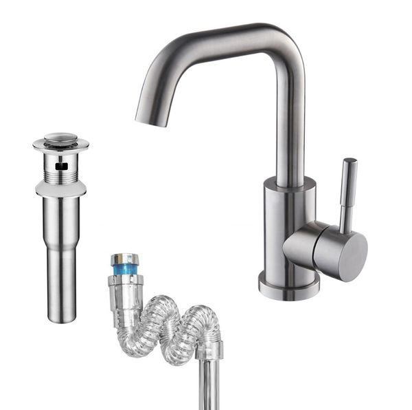 nickel basin faucet cold mixer tap bathroom single handle faucet with basin drain brushed nickel tap for washing drain pipe
nickel basin faucet cold mixer tap bathroom single handle faucet with basin drain brushed nickel tap for washing drain pipe