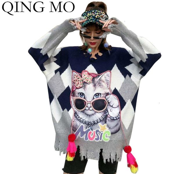qing mo fashion brand winter women irregular sweater 2019 women cat printed sweater female streetwear loose zqy2362, White;black
qing mo fashion brand winter women irregular sweater 2019 women cat printed sweater female streetwear loose zqy2362, White;black