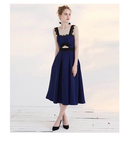 2019 new spring new blue ladies dresses evening dresses hollow lace dress temperament was thin dress vestido de festa, Black;red
2019 new spring new blue ladies dresses evening dresses hollow lace dress temperament was thin dress vestido de festa, Black;red