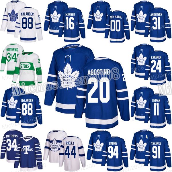20 Kenny Agostino 19 Jason Spezza 88 William Nylander Toronto Maple Leafs John Tavares Matthews Hyman Andersen Rielly Barrie Kapanen Jersey
20 Kenny Agostino 19 Jason Spezza 88 William Nylander Toronto Maple Leafs John Tavares Matthews Hyman Andersen Rielly Barrie Kapanen Jersey