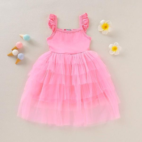 toddler girl clothes 2020 new ruffles strap tulle lace dresses for girls 5 years solid sleeveless suspenders princess clothes m8, Red;yellow 
toddler girl clothes 2020 new ruffles strap tulle lace dresses for girls 5 years solid sleeveless suspenders princess clothes m8, Red;yellow