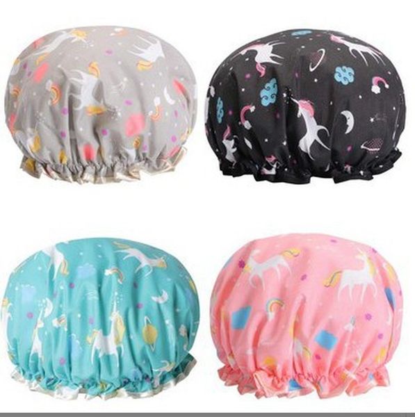 Lovely Thick Women Shower Caps Colorful Double Layer Bath Shower Hair Cover Adults Waterproof kitchen hats Sale
Lovely Thick Women Shower Caps Colorful Double Layer Bath Shower Hair Cover Adults Waterproof kitchen hats Sale
