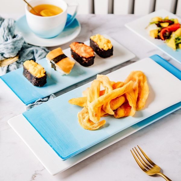 nordic gradient blue color ceramic plate bowl cup set fruit dish dessert plate creative tray flat tableware set for food dishes
nordic gradient blue color ceramic plate bowl cup set fruit dish dessert plate creative tray flat tableware set for food dishes