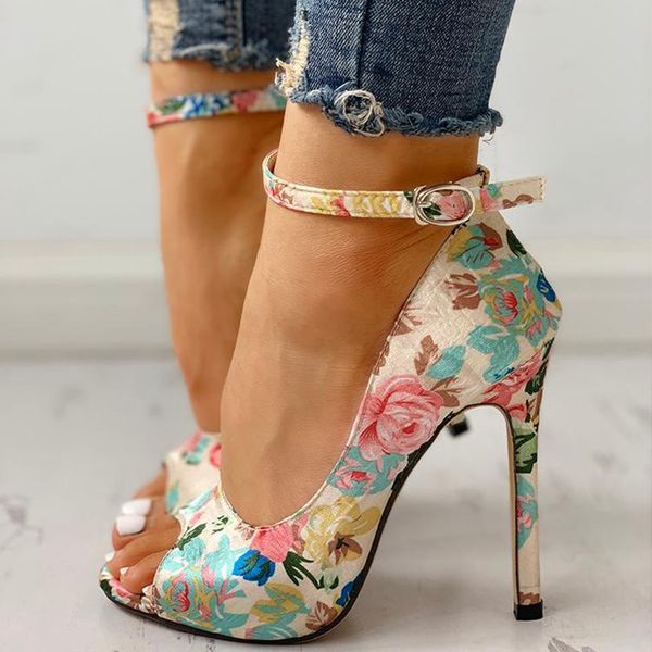 2020 new women elegant floral print sandals summer buckle strap open toe high heels fashion party wedding summer shoes, Black
2020 new women elegant floral print sandals summer buckle strap open toe high heels fashion party wedding summer shoes, Black