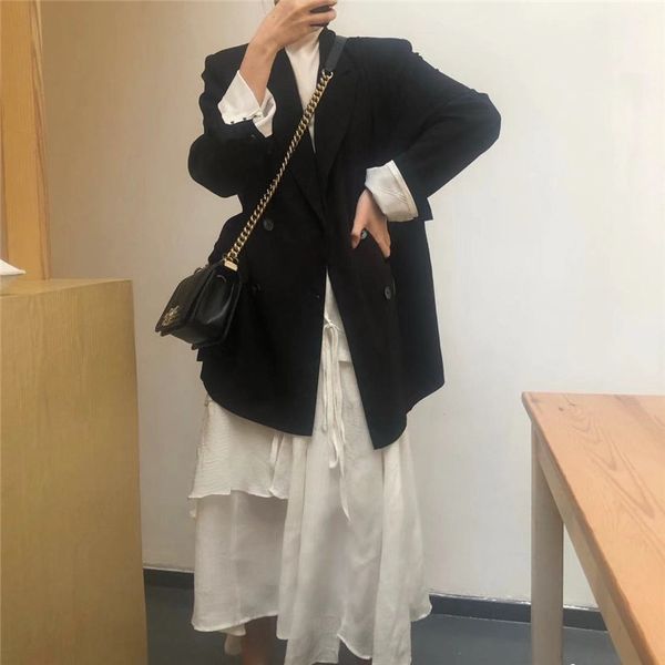 hzirip black fresh elegant autumn high street office ladies vintage feminine loose suit stylish women all match blazers, White;black
hzirip black fresh elegant autumn high street office ladies vintage feminine loose suit stylish women all match blazers, White;black