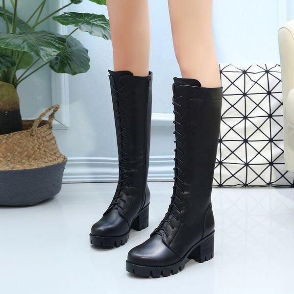 boots woman boots in barrel with fund genuine leather with england wind high woman, Black
boots woman boots in barrel with fund genuine leather with england wind high woman, Black