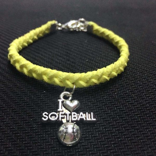 2019 silver color softball pendant charm bracelets bangles handmade yellow leather suede velvet rope jewelry gift for women men, Golden;silver
2019 silver color softball pendant charm bracelets bangles handmade yellow leather suede velvet rope jewelry gift for women men, Golden;silver