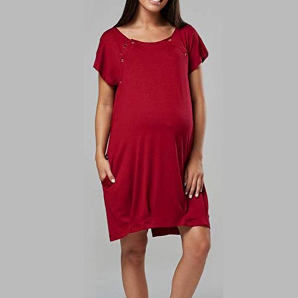 summer female maternity dress nursing pregnant short sleeve solid breastfeeding dresses casual dress for pregnancy women #lr4, White
summer female maternity dress nursing pregnant short sleeve solid breastfeeding dresses casual dress for pregnancy women #lr4, White