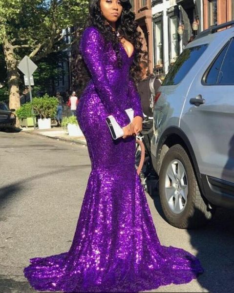 bling purple sequin african prom dresses mermaid with long sleeves sweep train new arrival wholesale evening dress formal gowns for women, Black
bling purple sequin african prom dresses mermaid with long sleeves sweep train new arrival wholesale evening dress formal gowns for women, Black