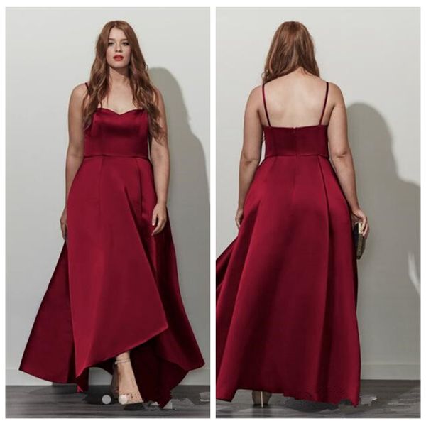 2019 spaghetti a-line plus size prom dresses high low burgundy hi-lo long vestidos de soiree custom evening party gowns simple cheap, Black
2019 spaghetti a-line plus size prom dresses high low burgundy hi-lo long vestidos de soiree custom evening party gowns simple cheap, Black