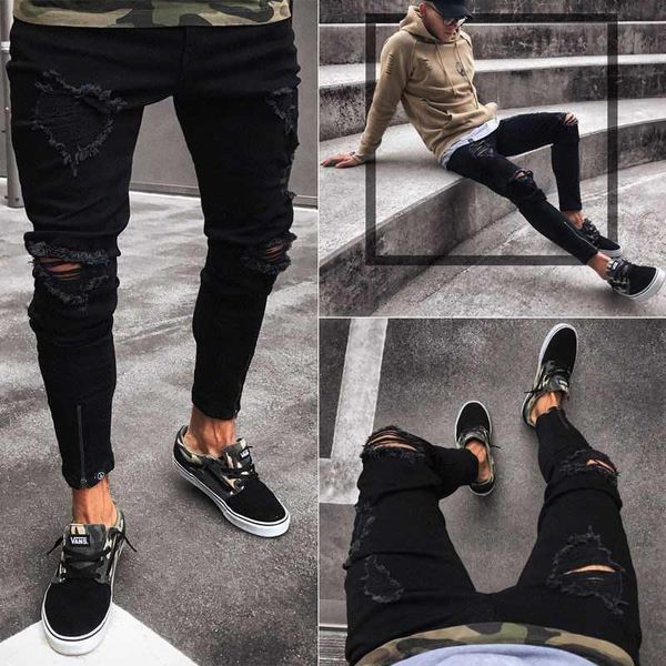 stretch black jeans boys pant young men's slim long trousers black pants for men hip hop rock holes ripped jeans, Blue
stretch black jeans boys pant young men's slim long trousers black pants for men hip hop rock holes ripped jeans, Blue