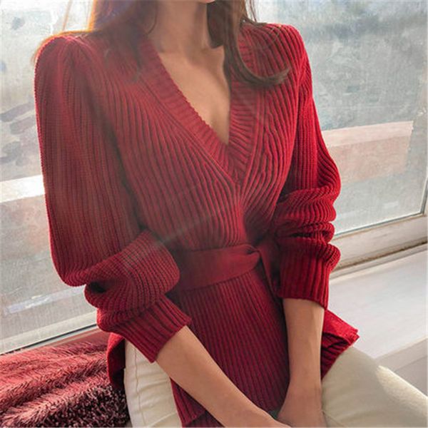 2019 winter women sweater solid casual lace up pullover basic jumper autumn v neck knitted knit sweater female pz2273, White;black
2019 winter women sweater solid casual lace up pullover basic jumper autumn v neck knitted knit sweater female pz2273, White;black