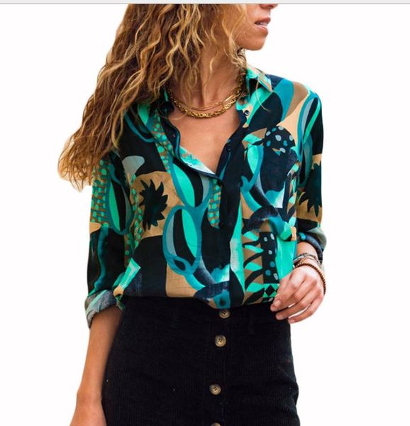 women chiffon blouses long sleeve turn down collar office shirt geometric print blouse loose casual plus size chemise femme, White
women chiffon blouses long sleeve turn down collar office shirt geometric print blouse loose casual plus size chemise femme, White